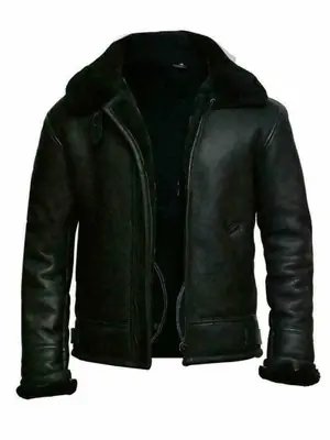 Image de Veste en Cuir Surdimensionnée Homme - Col Fourrure & Polaire Chaude