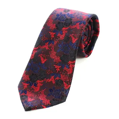 Image de Cravate Soie Rouge Floral - Élégance Homme