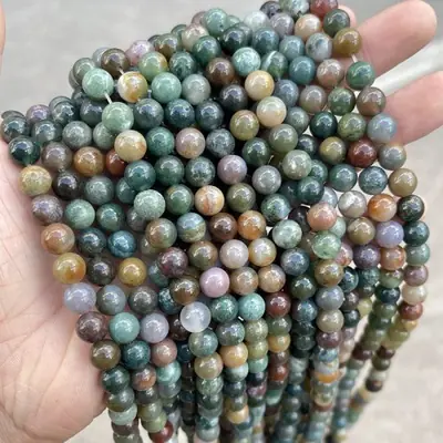 Image de Perles d'Agate Indienne Naturelle - 4 à 12mm pour Bijoux DIY