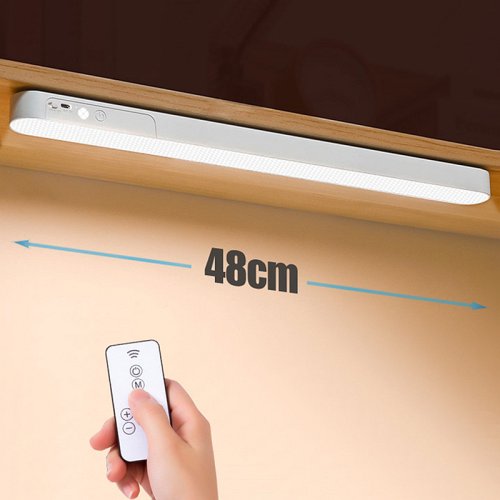 Imagen de Lámpara de Mesa LED para Cuidado de los Ojos con Barra de Luz de 28 cm, Lámpara de Lectura Inalámbrica Recargable por USB, Ideal para Escritorio, Mesita de Noche y Armario de Cocina