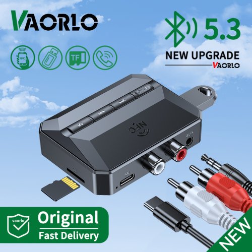 Afbeelding van NFC Bluetooth 5.3 Audio Ontvanger met RCA, 3,5mm AUX, USB en Draadloze Adapter met Microfoon – Ondersteuning voor USB-stick en TF-kaart voor Car Kit en Luidspreker