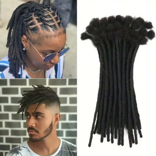 Bild von Synthetische Dreadlocks-Extensions 8 Zoll – 10 Stück, Häkel-Dreads im Hip-Hop-Stil mit Natürlichem Flechthaar-Effekt