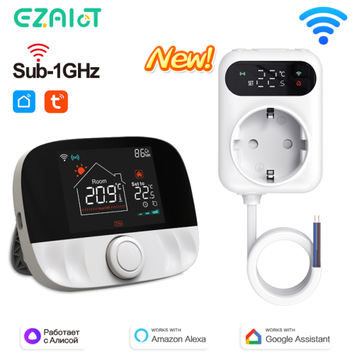 Bild von Tuya WiFi Smart Thermostat Wasser Gas Kessel RF433 Drahtlose Temperatur Controller Steckdose Empfänger Stimme Alexa Google Home Alice