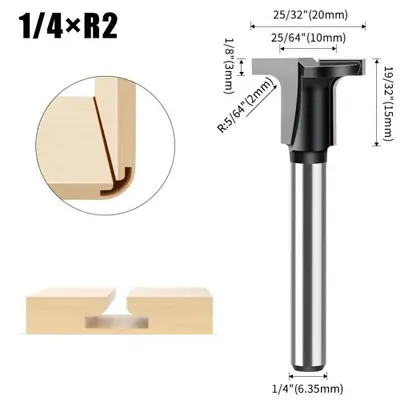 Image de Mèche de Routeur en Acier pour Coupe d'Angle Plat - 6mm