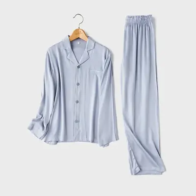 Image de Pyjama Femme Confortable en Coton Viscose - Ensemble Long
