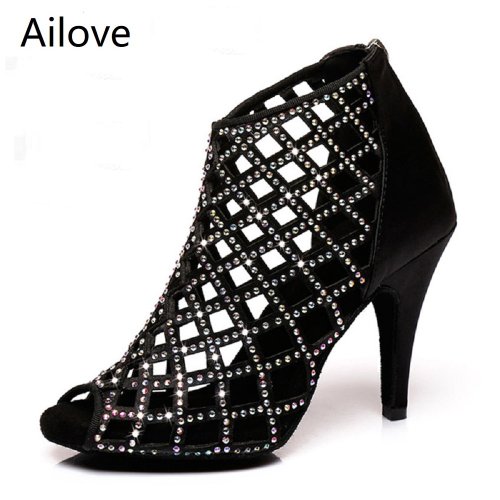 Zdjęcie Damskie buty do tańca towarzyskiego – eleganckie obuwie do latynoamerykańskich tańców: tango, salsa, latin – wydajność i komfort dzięki niestandardowej gumowej podeszwie