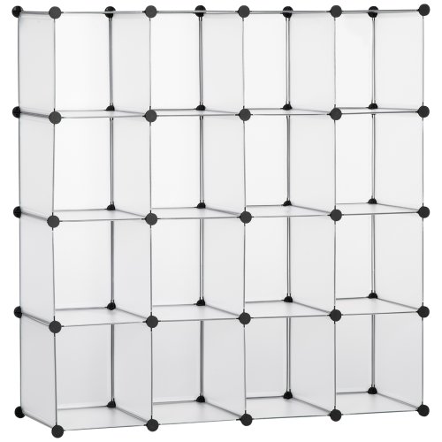 Imagen de Armario Modular Transparente con 16 Cubos - Organiza tu Hogar con Estilo