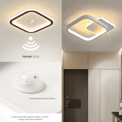 Image of Smart Modern LED Ceiling Light Chandelier with Motion Sensor – Ideal for Stairs, Corridors, Hallways & Entryways