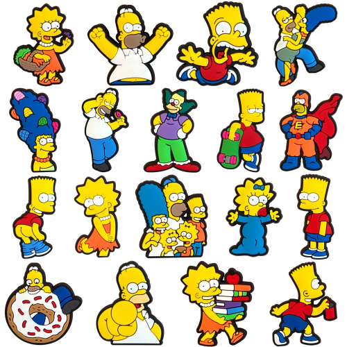 Afbeelding van 18-delige Simpsons Schoencharmes Set met Anime Decoraties - Leuke PVC Badges en Accessoires voor Kinderen van 3 tot 12 Jaar