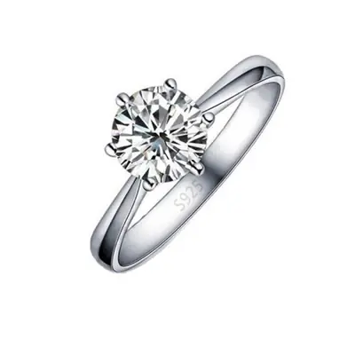 Image de Bague Élégante en Argent Sterling 925 avec Zircon Cubique