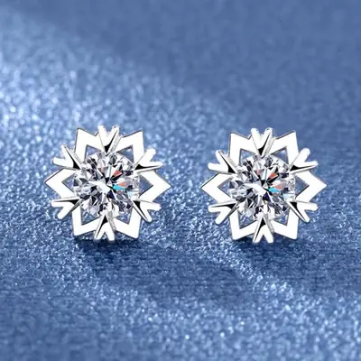 Image de Boucles d'oreilles créoles en cristal argent 925