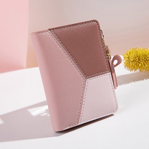 Imagen de Cartera Corta de Estilo Simple con Borlas, Monedero de Cuero PU en Diversos Colores, Tarjetero y Bolso de Mano Pequeño para Mujeres y Niñas