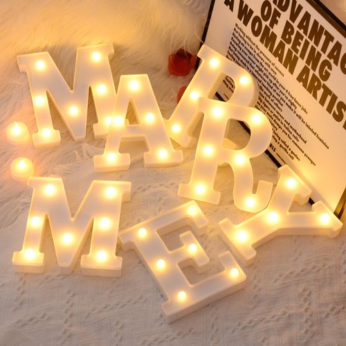 Immagine di Lampada LED con Numeri e Lettere Luminosi - Decorazione Digitale per Compleanni, San Valentino, Matrimoni e Feste - Display Alfabetico 0-9 A-Z con Luci Notturne
