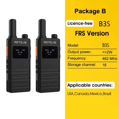 Image de Talkie-Walkie Ultra Fin Retevis B63S - 2 Pièces Sans Licence