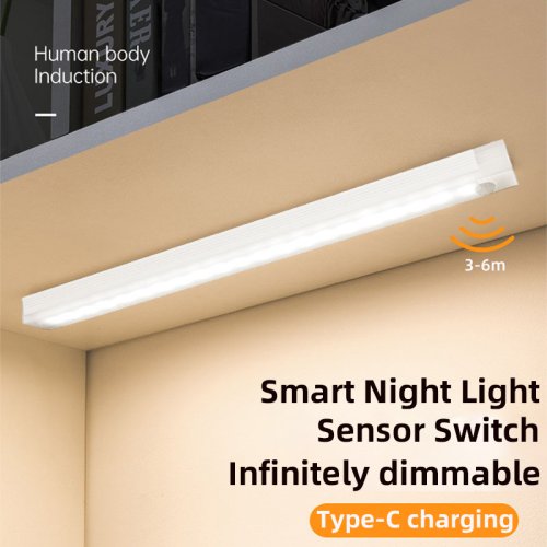 Immagine di Luci Notturne LED Senza Fili con Sensore di Movimento per Armadi, Cucina, Camera da Letto e Scale - Illuminazione Automatica e Retroilluminata