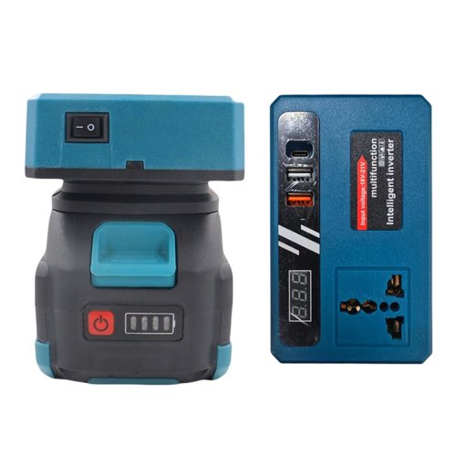 Image of 18V DC to 220V AC Power Inverter – Compact Battery-Powered Converter for 18V and 21V Systems, Reliable Energy Solution for Cars, RVs, and Outdoor Use