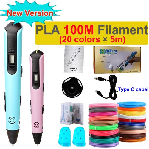Immagine di Penna da Stampa 3D con Display LCD - Creazione di Oggetti in PLA e ABS, Diametro 0.7mm, Filamento 1.75mm, Ideale per Bambini e Appassionati di Artigianato Creativo