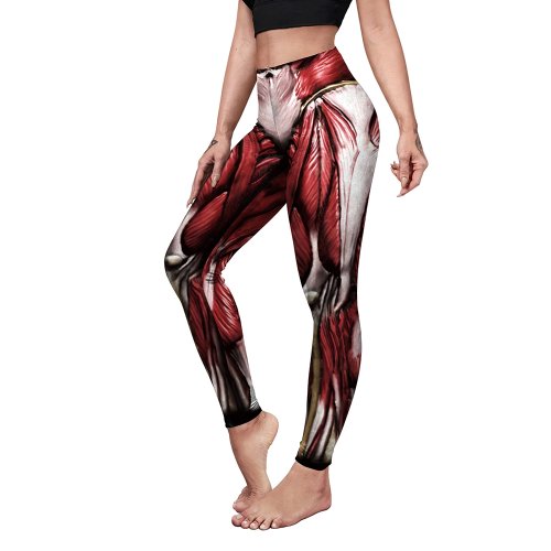 Afbeelding van [Je Mijn Secret] Nieuwe 3D Spier Gedrukt Leggings Klassieke Aanval Op Titan Cosplay Sexy Leggin Panty Push up Fitness Vrouwen Broek