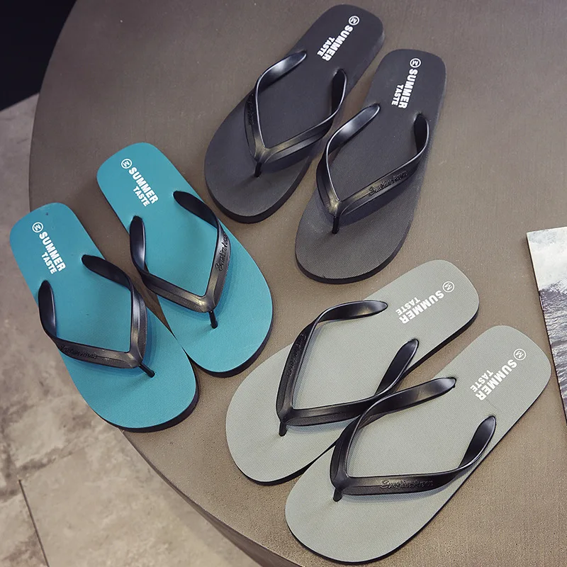 Image of Men Shoes Summer Beach Sandals Anti-slip Fashion Outdoor Breathable Casual Couple Beach Sandal Flip Flops Shoes Slippers Men