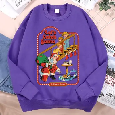 Image de Sweatshirt Père Noël Imprimé - Style Décontracté & Chaud