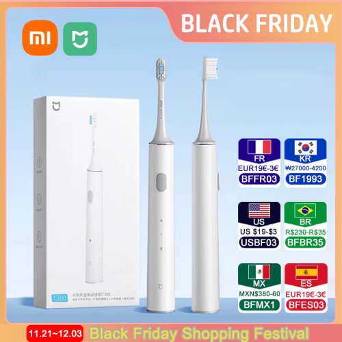 Imagen de Cepillo de Dientes Eléctrico Xiaomi Mijia T300 con Tecnología Sónica y Blanqueamiento Ultrasónico, Impermeable IPX7
