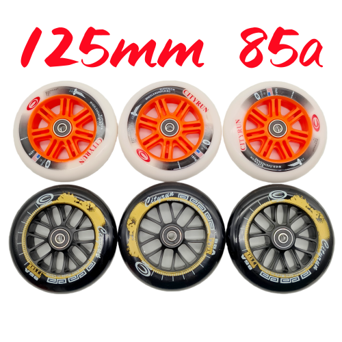 Imagen de Ruedas de Patín 125mm PU Negro 85A - Pack de 6