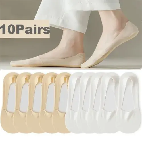 Image de Chaussettes Femmes Été - 10 Paires Invisibles en Coton Respirant