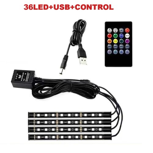 Image de Lumière LED RGB pour Voiture - Éclairage Intérieur Ambiance