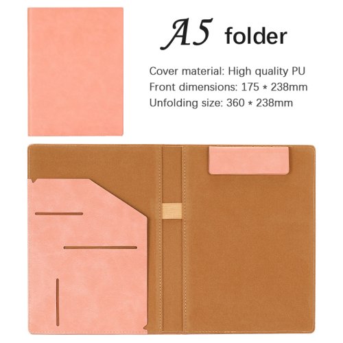Image de Étui de Bureau A4/A5 en Cuir - Dossier Multifonctionnel avec Clip