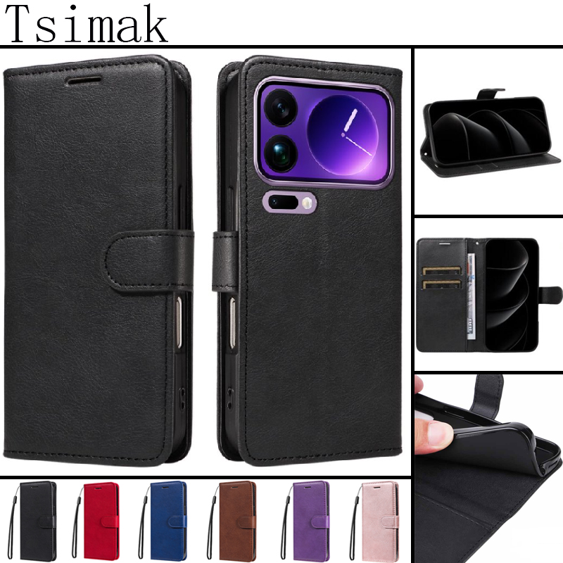 Image of Flip Wallet Case For Xiaomi 15 Ultra 14 13 12 11 Lite Mi 10T 11T 12T 13T 14T 15T Pro Mi15T Cover Leather Card Book Protect Coque