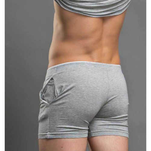 Imagen de Pantalones cortos de modal para hombre, diseño sencillo y moderno en color sólido, cómodos para el hogar y como pijama