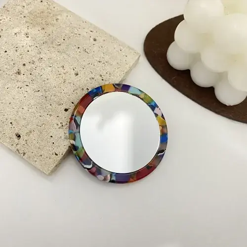 Image de Miroir de Maquillage Mini Rond Zèbre