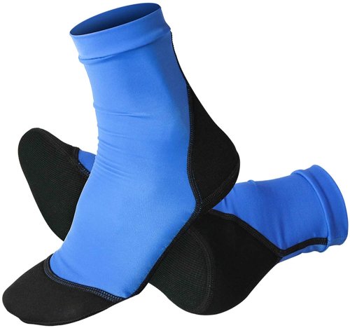 Imagen de Calcetines de Neopreno con Aleta para Arena, Playa, Voleibol y Fútbol - Parte Superior de Poliéster Fina, Suela de Neopreno 1.5mm, Protección Solar y Zapatos de Agua