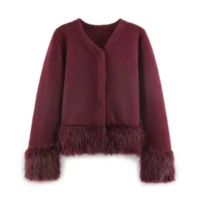 Image de Cardigan Fourrure Artificielle Femme Y2K - Style Automne 2025