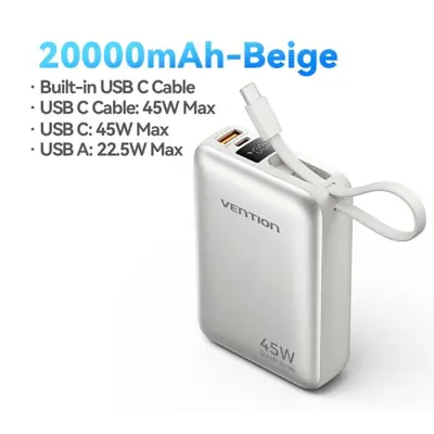 Image de PowerBank 20000mAh 45W - Charge Rapide pour iPhone, Samsung & Xiaomi