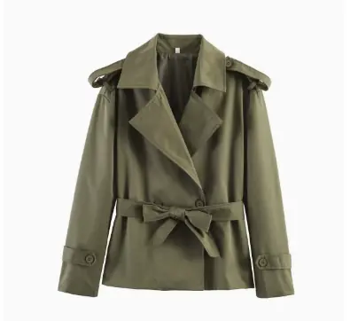 Image de Manteau court ceinturé femme style européen tendance