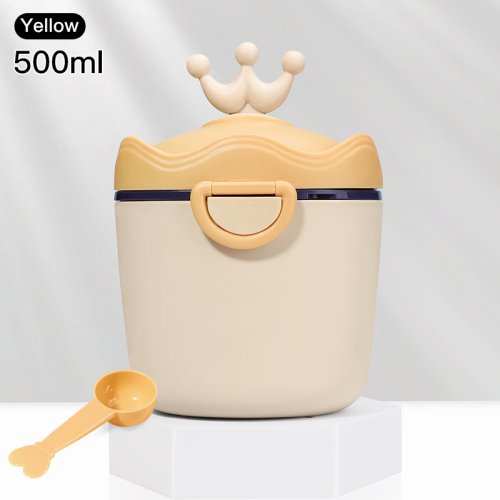 Image of 330ml/500ml Carton Crown-Shape Infant Baby Milk Powder Snacks Storage Box,Secure Lock & Portable Container, Ideal for Travel