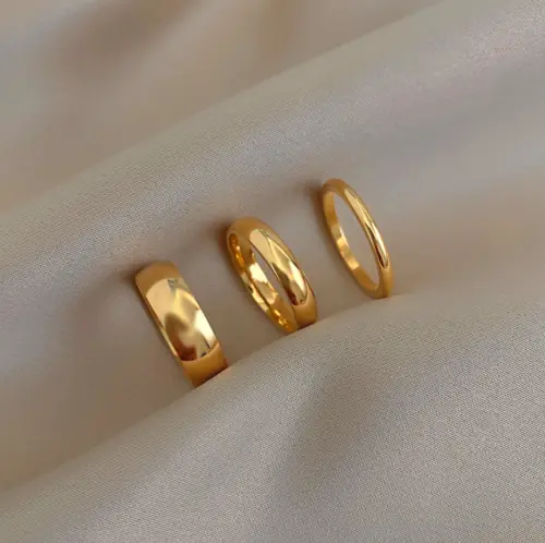 Image de Bagues Minimalistes en Or Plaqué 18 Carats