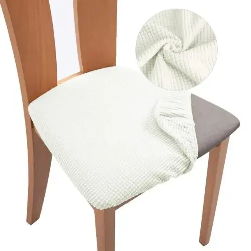 Image de Housse de Chaise Élastique en Jacquard - Protection Respirante & Douce
