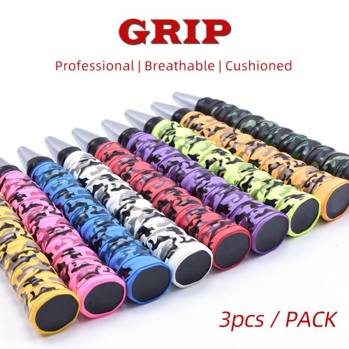 Imagen de Empuñadura Antideslizante para Pádel y Tenis de Playa, Agarre Transpirable en Color Camuflaje, 110 cm, Paquete de 3 Unidades