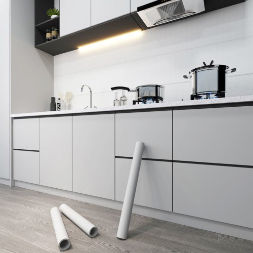 Imagen de Papel tapiz autoadhesivo moderno para armario, pegatinas de pared impermeables de Color sólido, pelí...