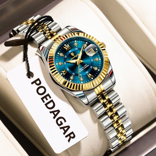 Immagine di Orologio da Donna di Lusso in Acciaio Inossidabile con Display Luminoso e Data, Impermeabile, Design Elegante e Moderno al Quarzo
