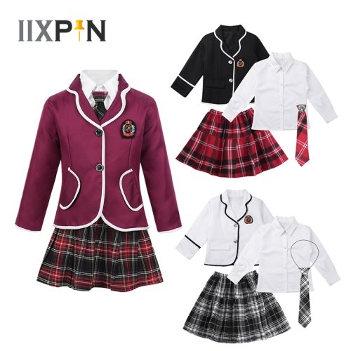 Bild von Britische Schuluniform für Mädchen – 4-teiliges Cosplay-Kostüm
