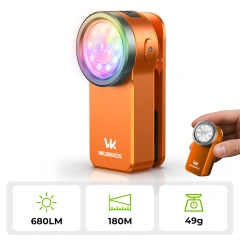 Immagine di Wurkkos HD03 680LM Mini Clip Light USB C Torcia tascabile ricaricabile Faretto/Proiettore Torcia portatile EDC RGB con magnete