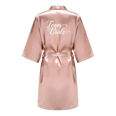 Image de Robe de Demoiselle d'Honneur en Satin Rose Or