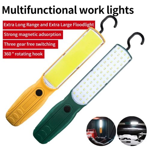 Afbeelding van LED COB Zaklamp Werklamp Draagbare Autoreparatielamp Oplaadbare Campinglantaarn Handschijnwerper met Magneet en Haak