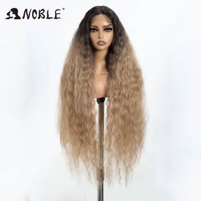 Image de Perruque Lace Front Bouclée Blonde Ombrée 42" - Synthétique Noble