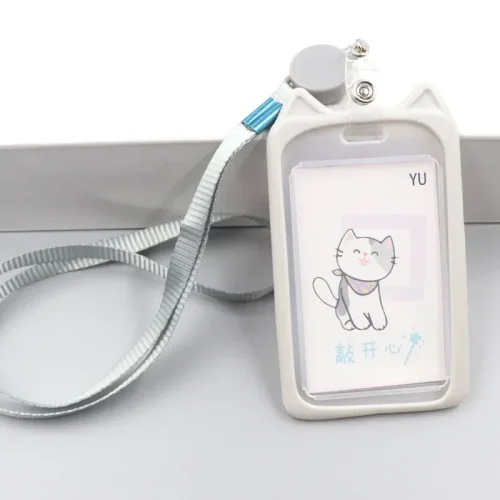 Image de Porte-Carte Chat Mignon avec Lanière Rétractable