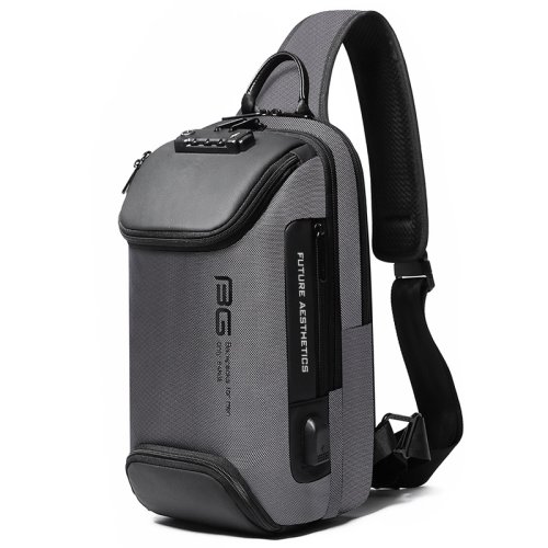 Imagen de BANGE, bolso cruzado Oxford multifuncional para hombre, bolsos de hombro antirrobo, bandolera de viaje corto, bolso de pecho con carga USB