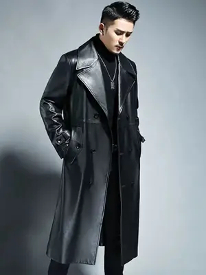 Image de Trench Noir Homme Grande Taille - Imperméable & Élégant